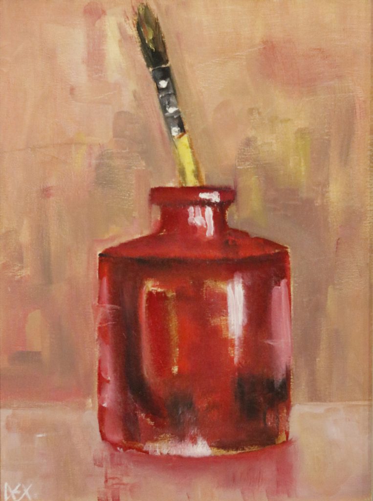 PINCEL NO VIDRO VERMELHO - SÉRIE PINCÉIS