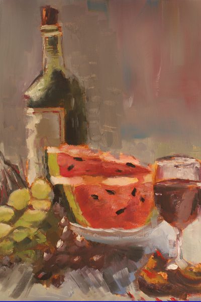 UMA MISTURA INUSITADA - VINHO, UVAS, MELANCIA E FIGOS